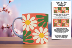 Modern 11oz Mug Wrap Png Template , Flowers Product Image 1