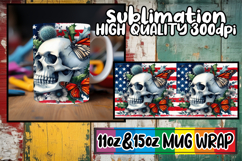 Sweet mornings 11oz 15oz mug wrap, Skull USA Product Image 1