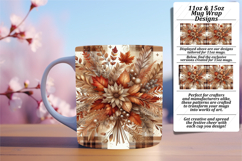 LUSH 15oz PNG Mug Wrap Template , Autumn Flower Product Image 1