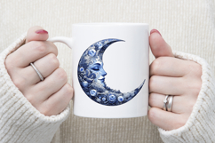 Cute blue Halloween moon clipart t shirt designs png Product Image 1