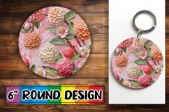 Blooming Flowers Round Keychain Design Product Image 1