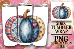Vibrant Thoughts 20oz tumbler wrap, Pumpkin Watercolor Product Image 1