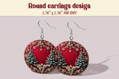 Vintage pattern earrings | Silver Round Earring sublimation Product Image 1