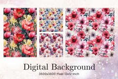 Flower Pattern Background Wallpaper Digital Paper_137 Product Image 1