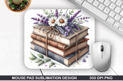 Book Flower Mouse Pad Sublimation, Animals Mouse Pad PNG Product Image 1