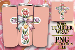 BLISSFUL MEMORIES 20oz TUMBLER WRAP, Cross and Bow Product Image 1
