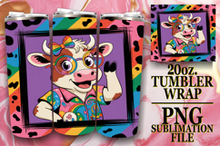 Joyful Reflections 20oz tumbler wrap, Cute Cow Product Image 1