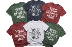 Christmas Family Matching Group T-Shirt Mockups | Holiday Fl Product Image 1