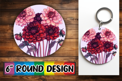 Chic Circle PNG Keychain Design , Beauty Flower Product Image 1
