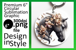 Elegant Circle Design Keychain Artwork , Horse Product Image 1