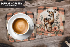 Cute Animals Square Coaster PNG Bundle, Digital Coaster Set Product Image 8