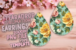 Summer Blossom Bash Sublimation Teardrop Earring Design PNG Product Image 1