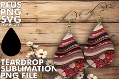Whimsical teardrop EARRINGS Art PNG, Pattern Product Image 1