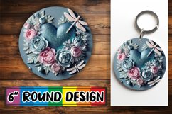 Unique Circle Designs for Gifts PNG, 3D Heart Product Image 1