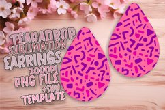 Neon Bliss Teardrop Earring Sublimation Design Product Image 1