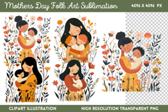 Mothers Day Folk Art Sublimation PNG Product Image 1