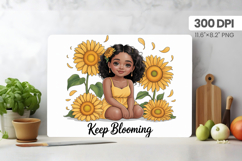 Afro Girl/Woman Melanin braided hair Cutting Board PNG Desig Product Image 1