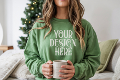 Christmas Gildan 18000 Irish Green Crewneck Sweatshirt Mocku Product Image 1