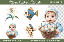 Risen Easter Clipart PNG Product Image 1