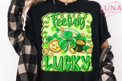 Feeling Lucky Png, St Patrick’s Day Coquette PNG, Lucky Png Product Image 1