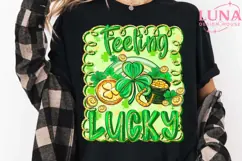 Feeling Lucky Png, St Patrick’s Day Coquette PNG, Lucky Png Product Image 1