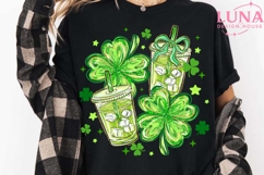 Lucky and Caffeinated png, St Patricks Day Png, Lucky Png Product Image 1