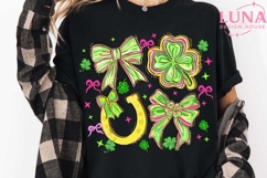 Brushstroke Shamrock coquette png, lucky shamrock png Product Image 3