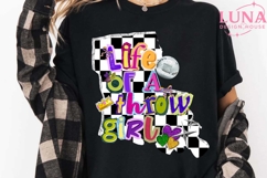 Life Of A Throw Girl Png, Mardi Gras Png, Coquette Bow Png Product Image 5