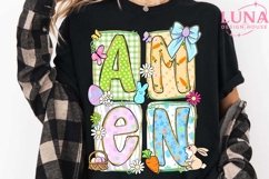 Preppy Amen PNG, Coquette bow Amen Png, Preppy Easter png Product Image 6