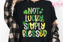Not Lucky Simply Blessed png, Retro Coquette St Patrick's Product Image 4