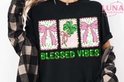 Blessed Vibes St Patrick PNG, Preppy St Patricks Product Image 3