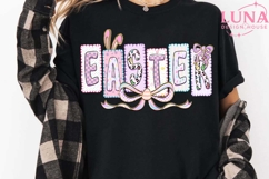 Happy Easter PNG, Glitter Easter Bunny Coquette PNG Product Image 4