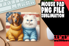 Bright Mouse Pad Design Sublimation, Dog and cat Product Image 1