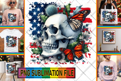 Cheerful PNG TSHIRT Magic, Skull USA Product Image 1