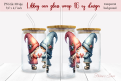 Cute Valentine gnomes Libbey Can Glass Wrap 16oz design png Product Image 1