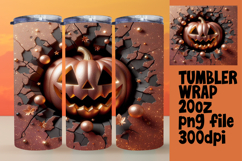 STUNNING 20oz PNG Tumbler Template , 3D Pumpkin Product Image 1