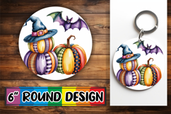 Heartfelt Circle Car Coasters PNG, Pumpkin Watercolor Product Image 1