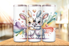 Valentine’s Day Cute Bunny Couple Tumbler Wrap PNG Big Bundl Product Image 6
