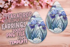 Sublimation Floral 3D Hole Teardrop Earrings Design Product Image 1