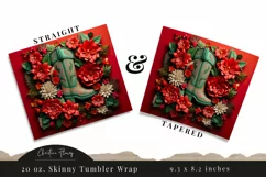 3D Western Christmas Cowboy Boot Tumbler Wrap PNG Product Image 3