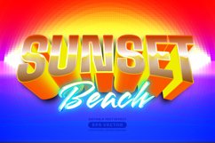 Sunset beach retro editable text effect style vibrant color Product Image 1