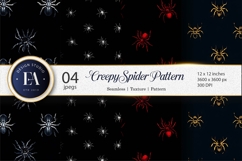 Creepy Black Spiders Pattern Seamless Tileable Digital Paper Product Image 1