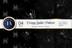 Black Spiders Pattern Creepy Seamless Tileable Digital Paper Product Image 1
