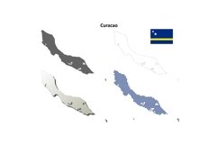 Curacao outline map set Product Image 1