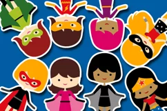 More girl superhero clipart graphics / superheroes girls Product Image 2