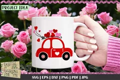 Love Bug Car with Hearts SVG | Valentines Car SVG | Love Car Product Image 3