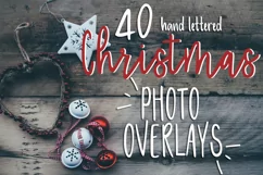 40 Christmas Photo Overlays  FREE symbols font Product Image 1