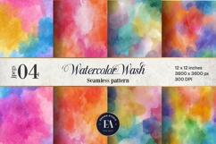 Watercolor Wash Digital Paper | Seamless Rainbow Texture Product Image 1
