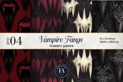 Vampire Fangs Pattern, Dark Gothic Teeth Digital Paper Product Image 1