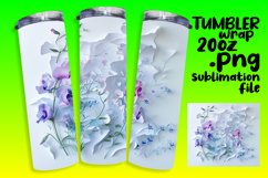 3D Flower Hole Tumbler Wrap - 20oz Sublimation Print Product Image 1
